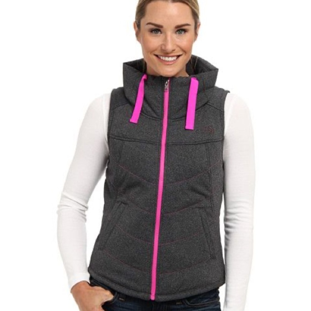 The North Face Pseudio puff vest in charcoal grey
